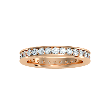 Rose Gold Flat Band Ring For Women  Classic Wedding Band - Three