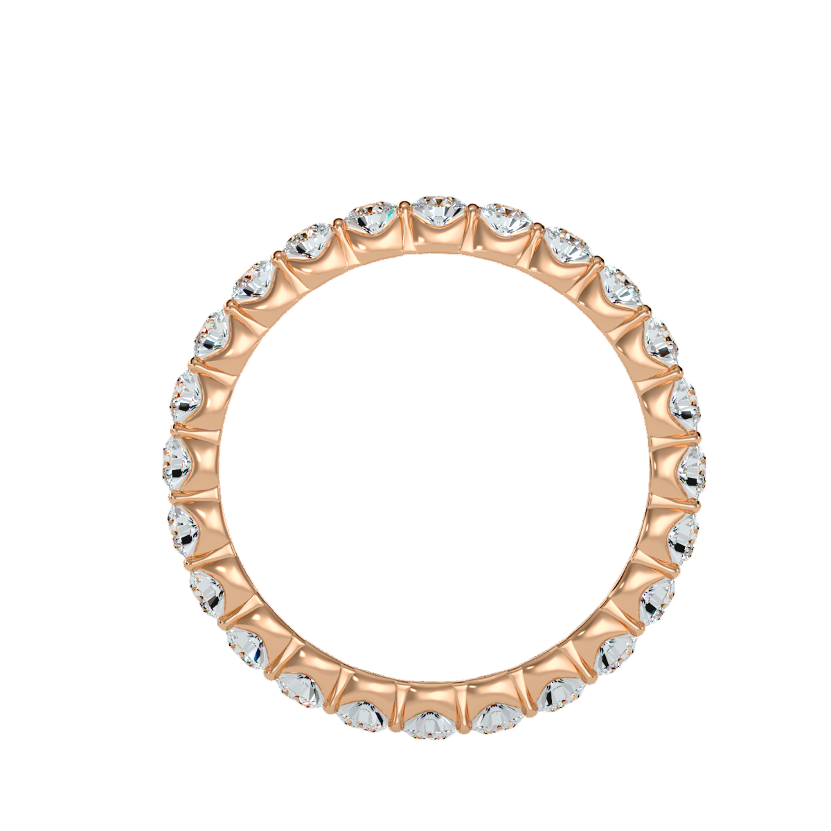 Rose Gold Diamond Eternity Band Ring - One