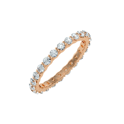 Rose Gold Diamond Eternity Band Ring - Three