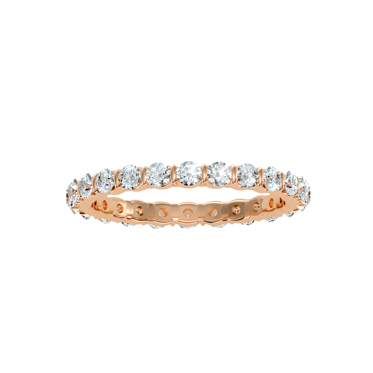 Rose Gold Diamond Eternity Band Ring - Five