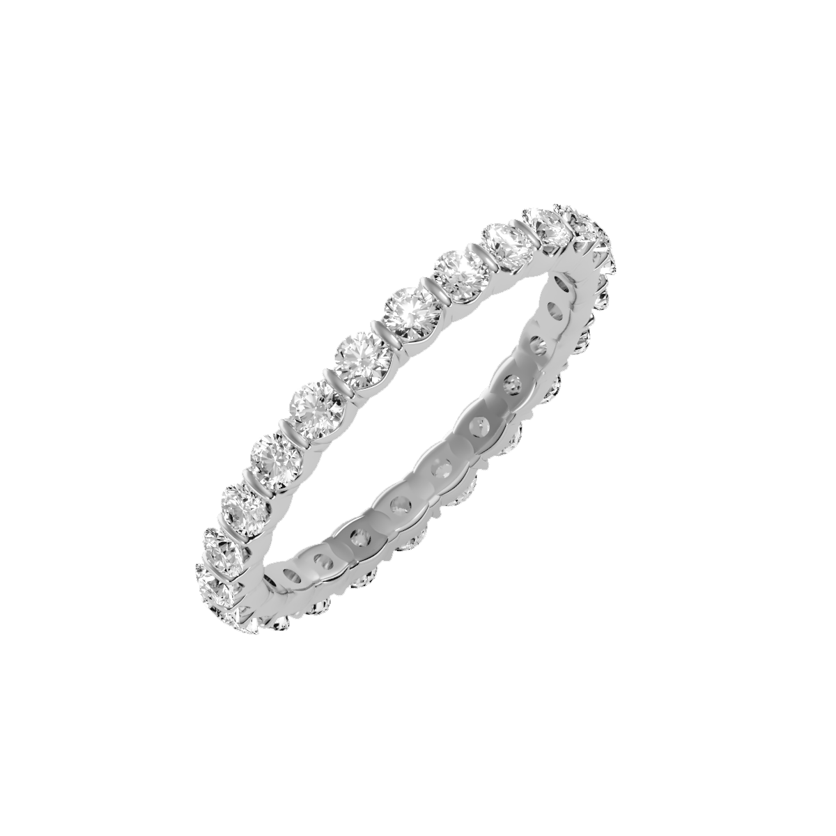 Rose Gold Diamond Eternity Band Ring - Seven
