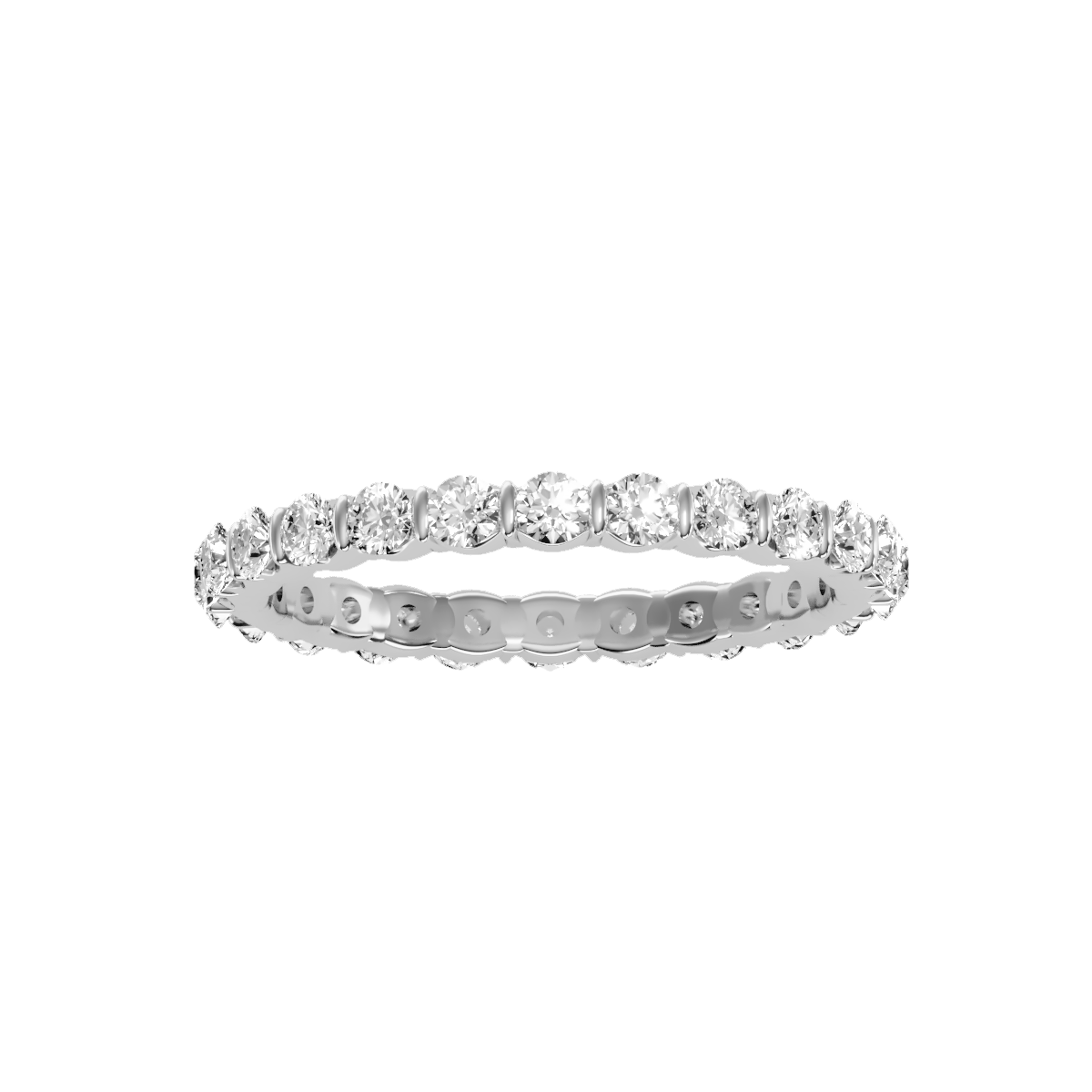 Rose Gold Diamond Eternity Band Ring - Nine