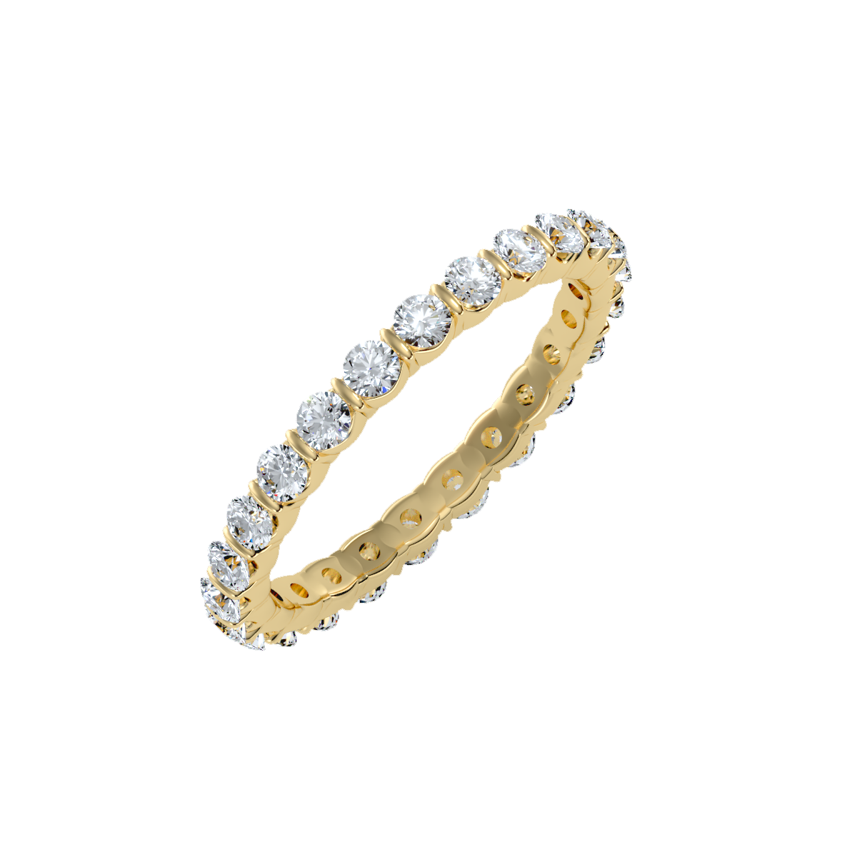Rose Gold Diamond Eternity Band Ring - Eleven