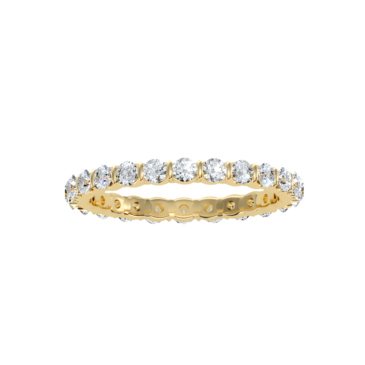 Rose Gold Diamond Eternity Band Ring - Thirteen
