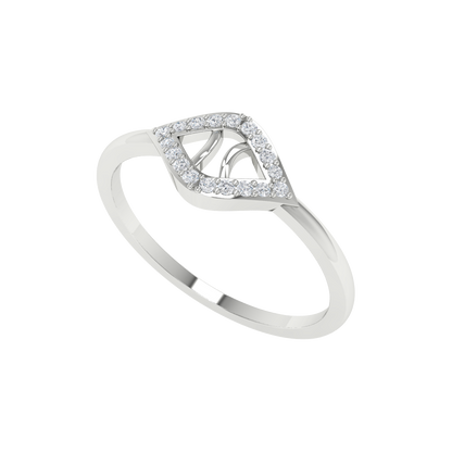 Eve Marquise Style Diamond Ring In 925 Sterling Silver - Five