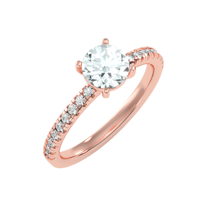 Exalted Solitaire Ring In 925 Sterling Silver - Five