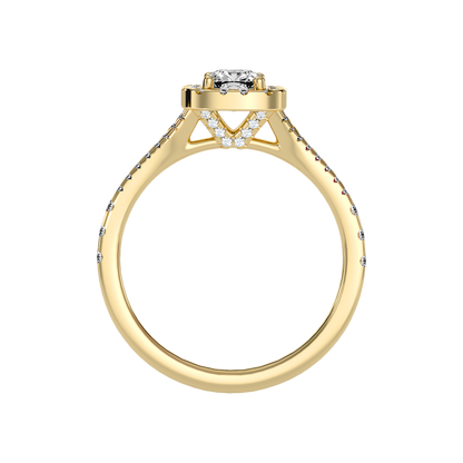 Excellent Halo Engagement Ring In 925 Sterling Silver - Twelve