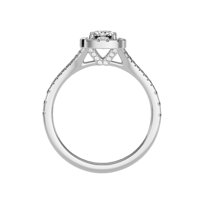 Excellent Halo Engagement Ring In 925 Sterling Silver - Two