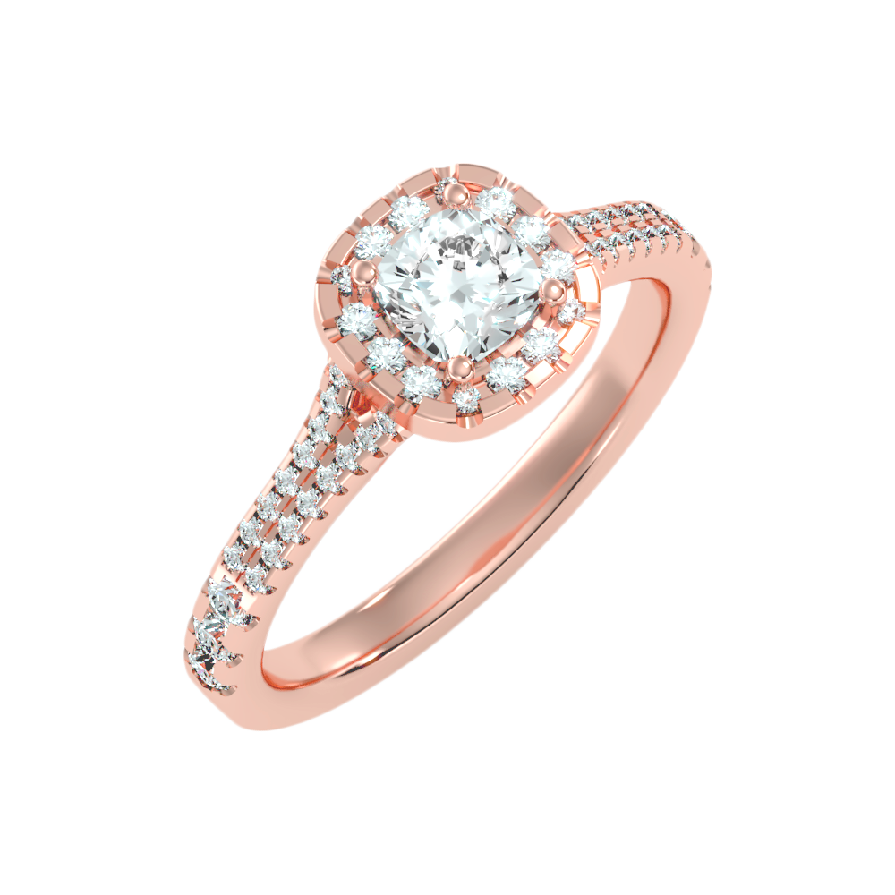 Excellent Halo Engagement Ring In 925 Sterling Silver - Five