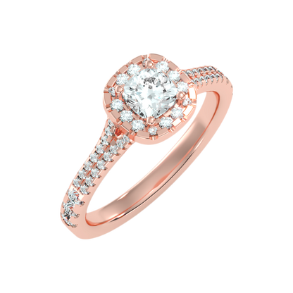 Excellent Halo Engagement Ring In 925 Sterling Silver - Five