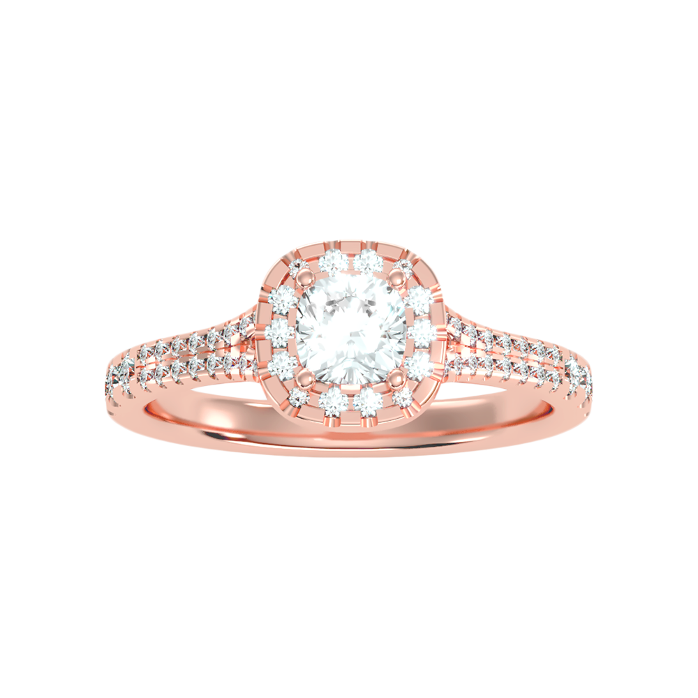 Excellent Halo Engagement Ring In 925 Sterling Silver - Six