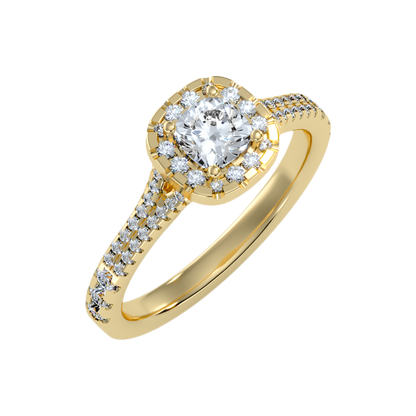 Excellent Halo Engagement Ring In 925 Sterling Silver - Nine