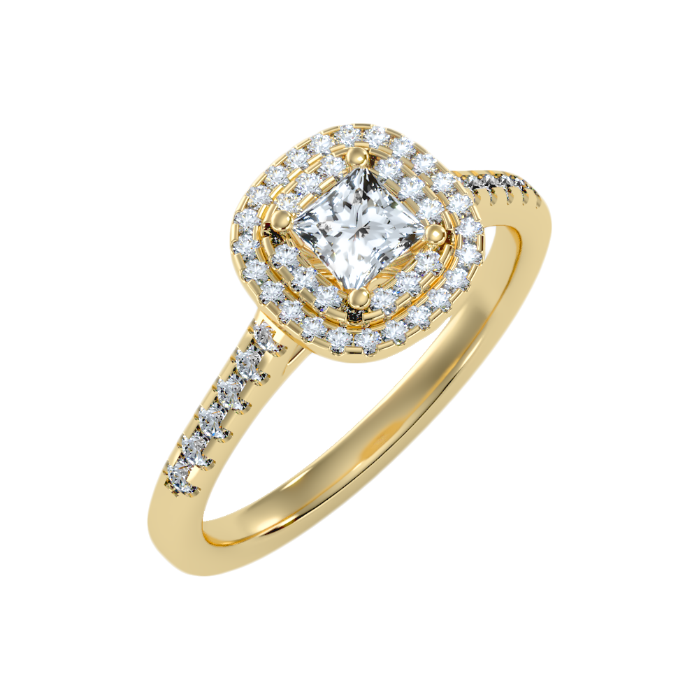 Exceptional Halo Diamond Engagement Ring - One