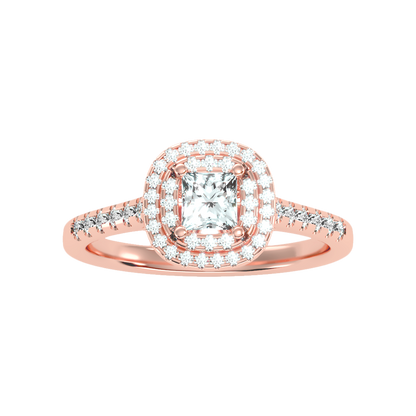 Exceptional Halo Diamond Engagement Ring - Ten