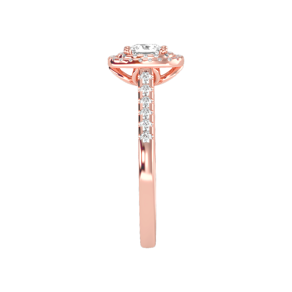 Exceptional Halo Diamond Engagement Ring In 925 Sterling Silver - Eleven