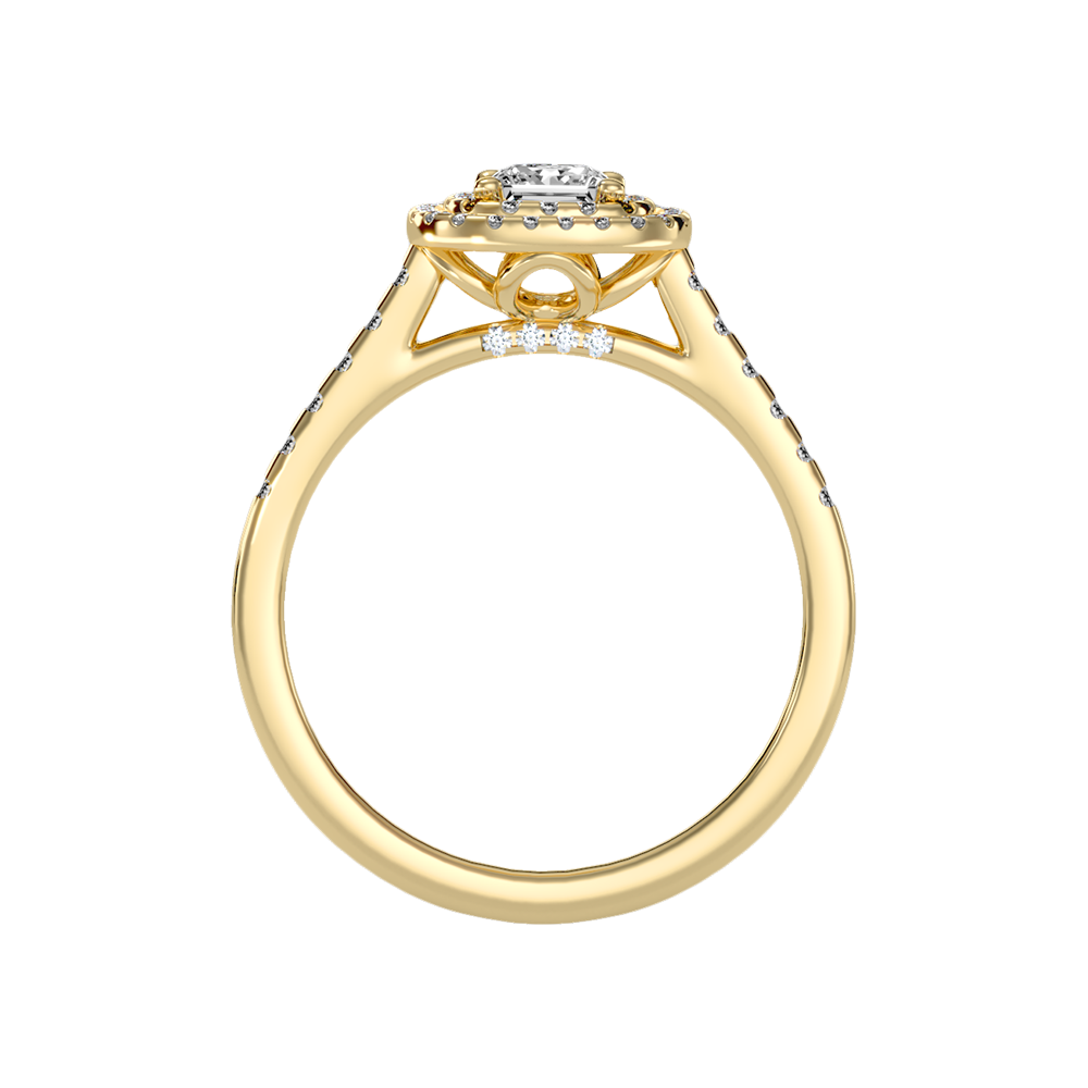 Exceptional Halo Diamond Engagement Ring In 925 Sterling Silver - Two