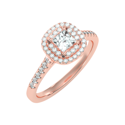 Exceptional Halo Diamond Engagement Ring - Nine