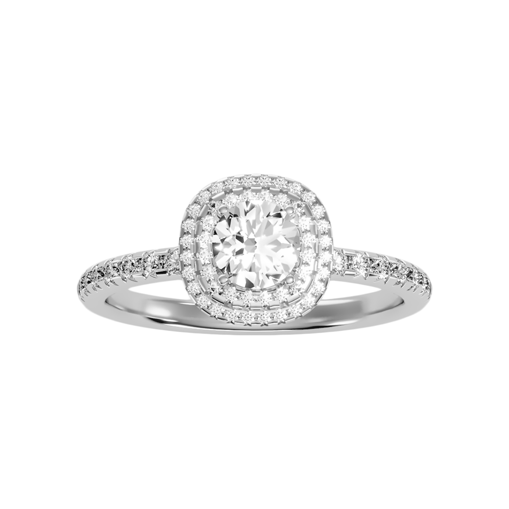 Exciting Halo Ring In 925 Sterling Silver - Three