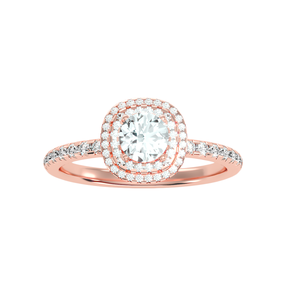 Exciting Halo Ring In 925 Sterling Silver - Seven