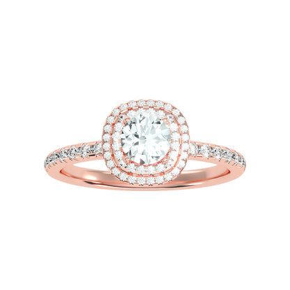 Exciting Halo Ring In 925 Sterling Silver - Seven