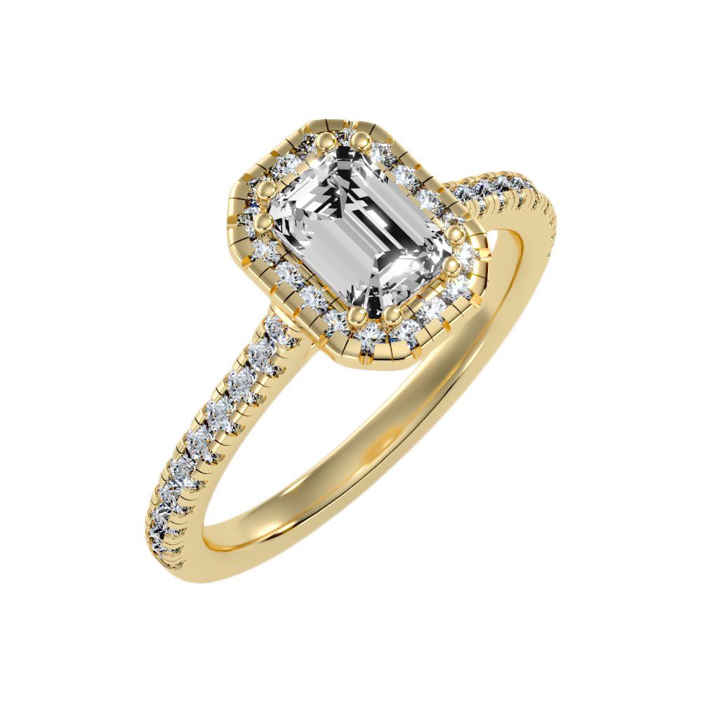 Extraordinary Diamond Halo Engagement Ring In 925 Sterling Silver - Ten