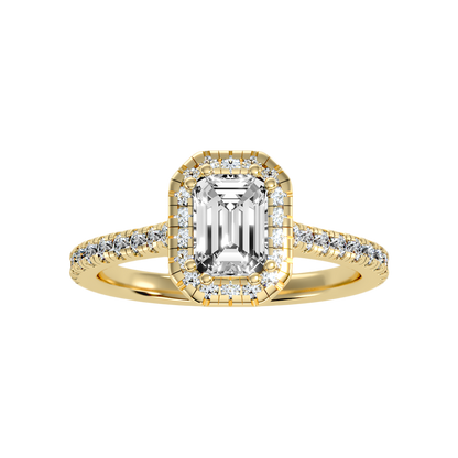 Extraordinary Diamond Halo Engagement Ring In 925 Sterling Silver - Eleven