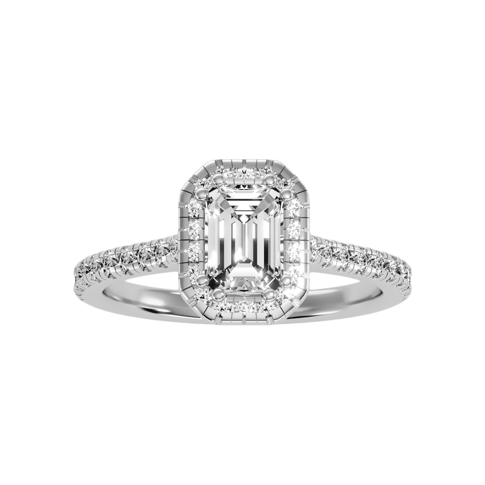 Extraordinary Diamond Halo Engagement Ring - Four