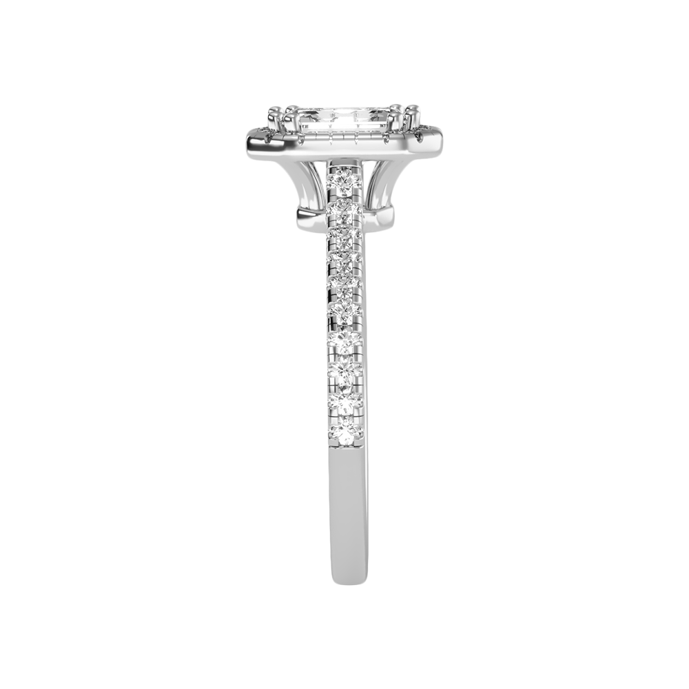 Extraordinary Diamond Halo Engagement Ring In 925 Sterling Silver - Five