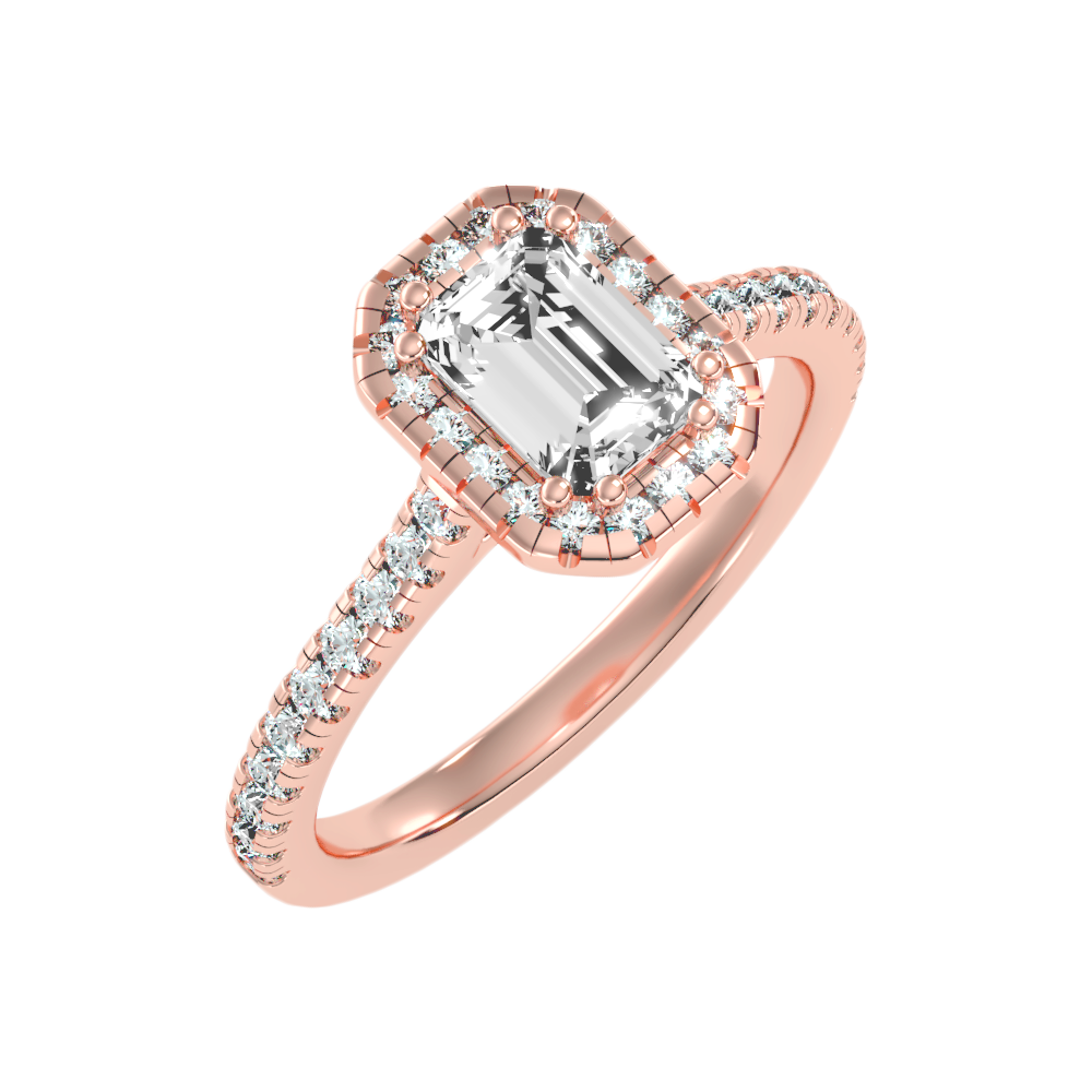 Extraordinary Diamond Halo Engagement Ring In 925 Sterling Silver - Six