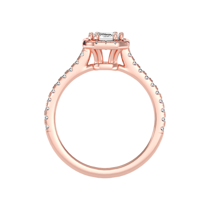 Extraordinary Diamond Halo Engagement Ring In 925 Sterling Silver - Nine