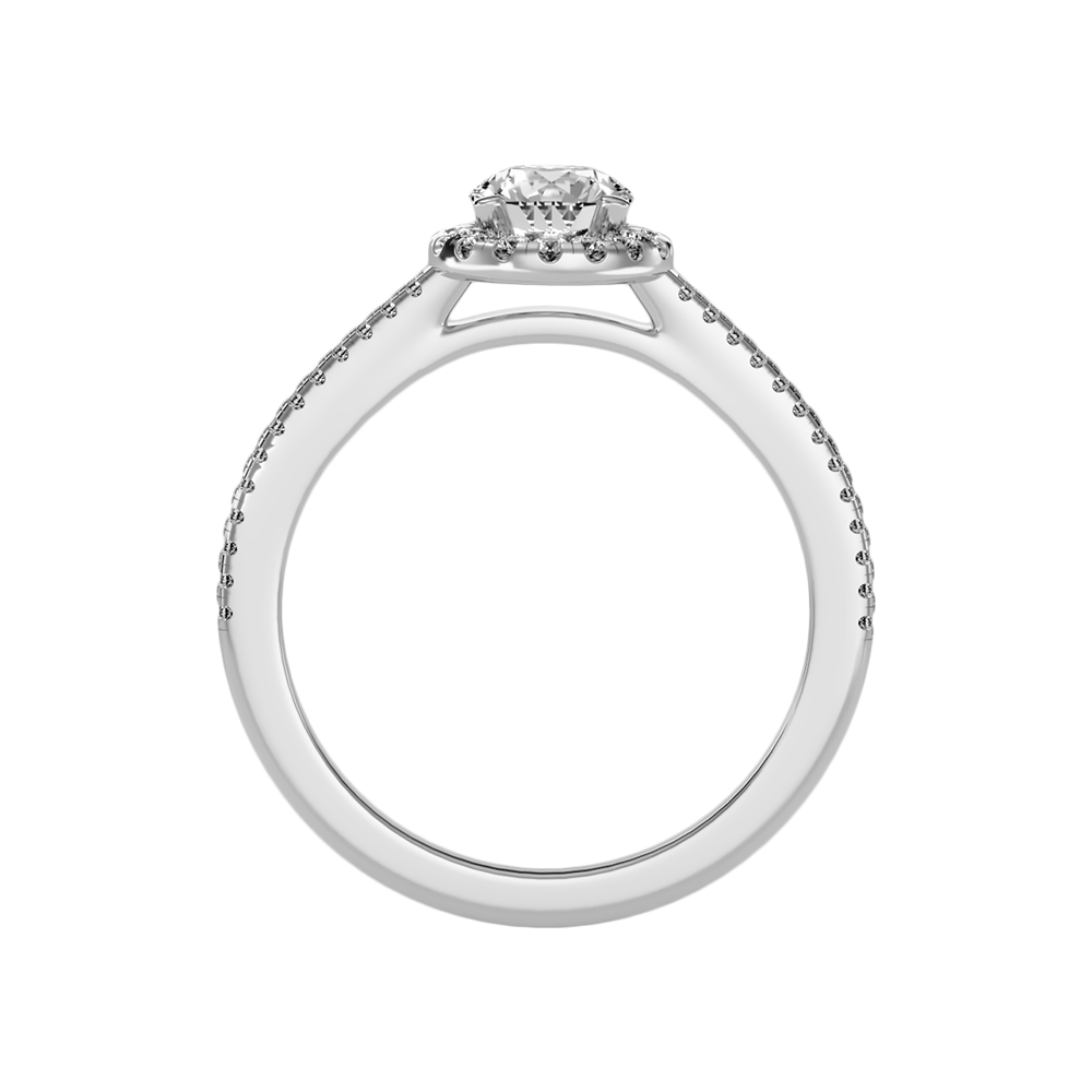 Exuberant Halo Ring In 925 Sterling Silver - Ten