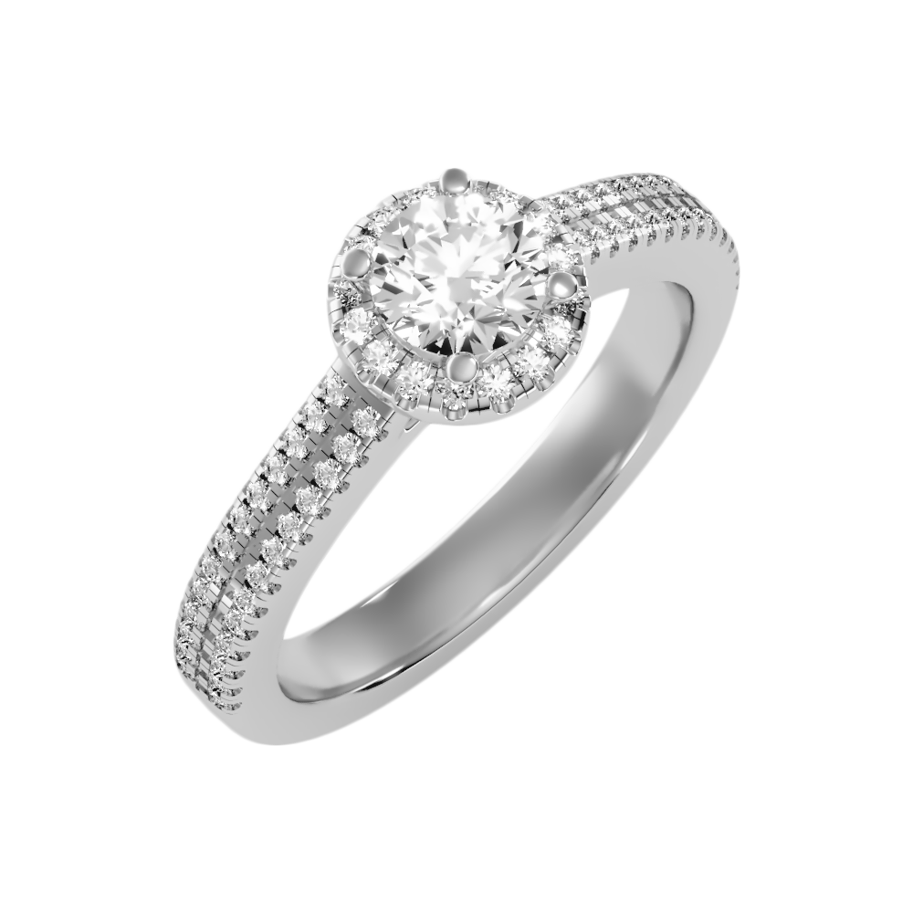 Exuberant Halo Ring In 925 Sterling Silver - Eleven