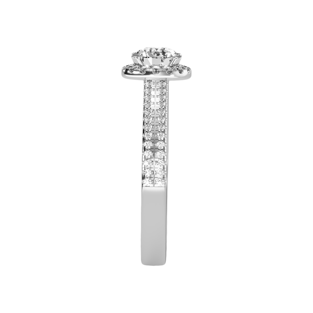 Exuberant Halo Ring In 925 Sterling Silver - Twelve