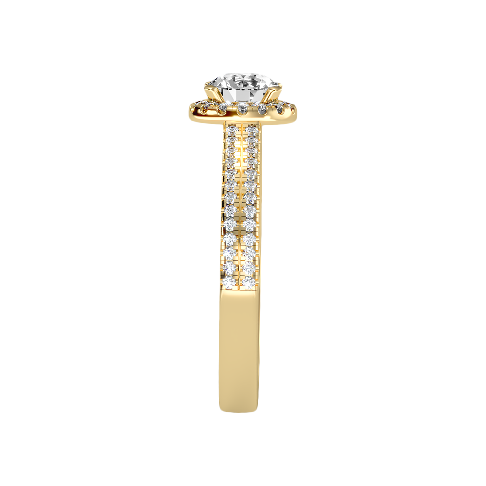 Exuberant Halo Ring In 925 Sterling Silver - Four