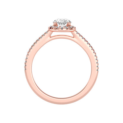 Exuberant Halo Ring In 925 Sterling Silver - Six
