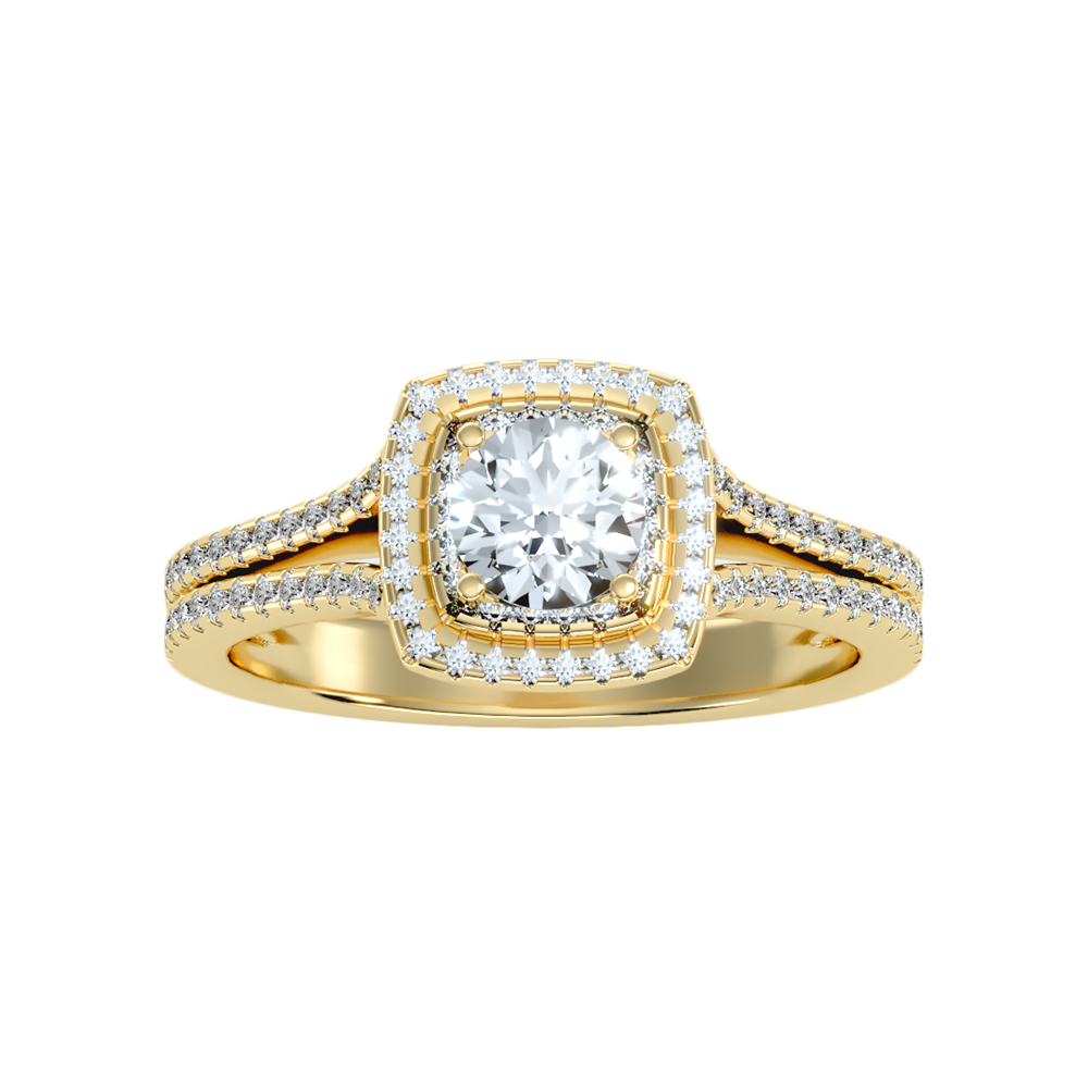Exultant Halo Ring In 925 Sterling Silver - Eleven