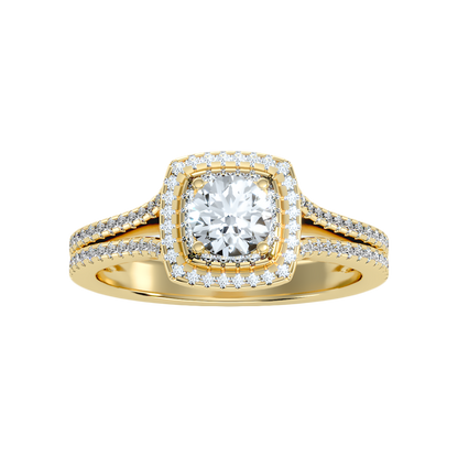 Exultant Halo Ring In 925 Sterling Silver - Eleven