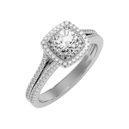 Exultant Halo Ring In 925 Sterling Silver - Five