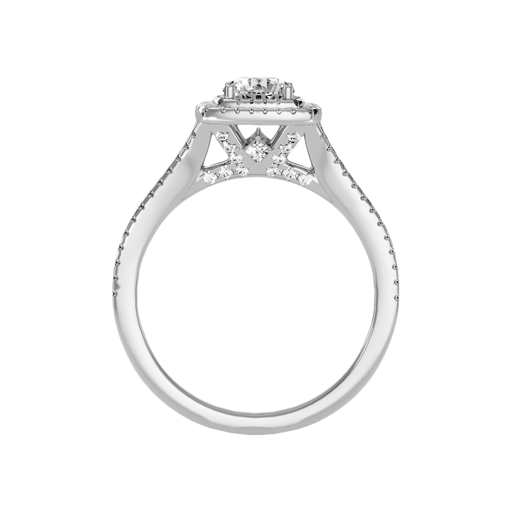 Exultant Halo Ring In 925 Sterling Silver - Six