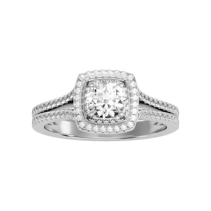 Exultant Halo Ring In 925 Sterling Silver - Seven
