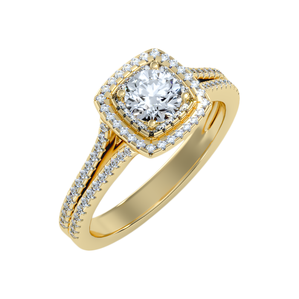 Exultant Halo Ring In 925 Sterling Silver - Nine