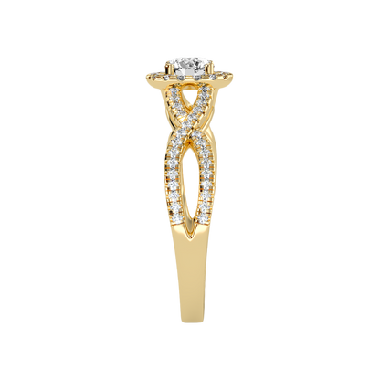 Fabulous Halo Diamond Ring In 925 Sterling Silver - Eleven