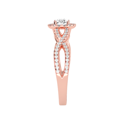 Fabulous Halo Diamond Ring In 925 Sterling Silver - Three