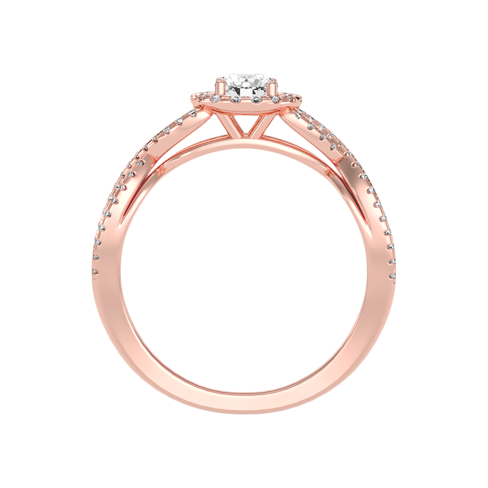 Fabulous Halo Diamond Ring In 925 Sterling Silver - Four