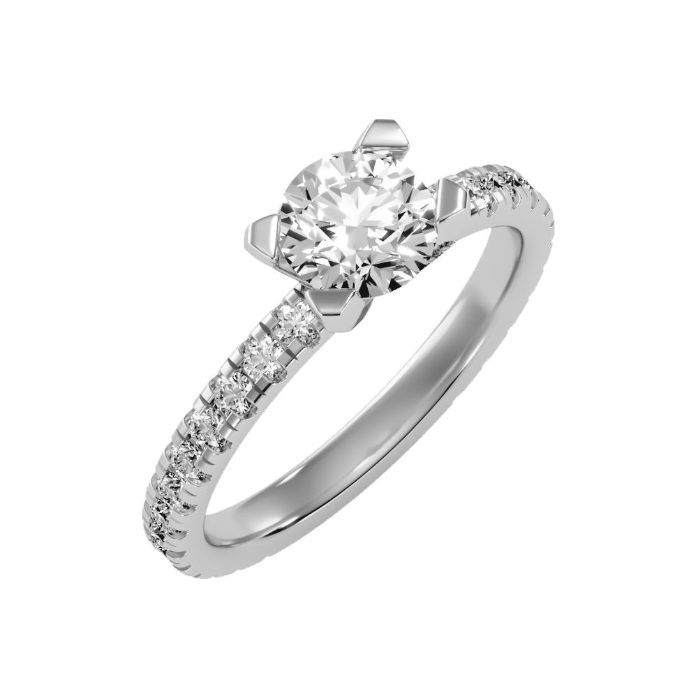 Fair Solitaire Ring In 925 Sterling Silver - One