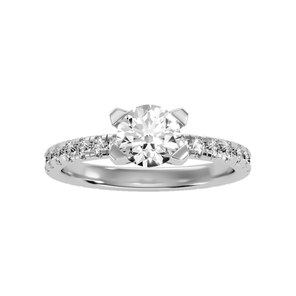 Fair Solitaire Ring In 925 Sterling Silver - Two