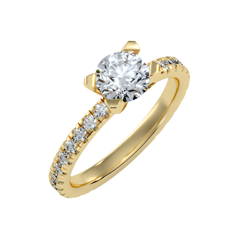 Fair Solitaire Ring In 925 Sterling Silver - Nine
