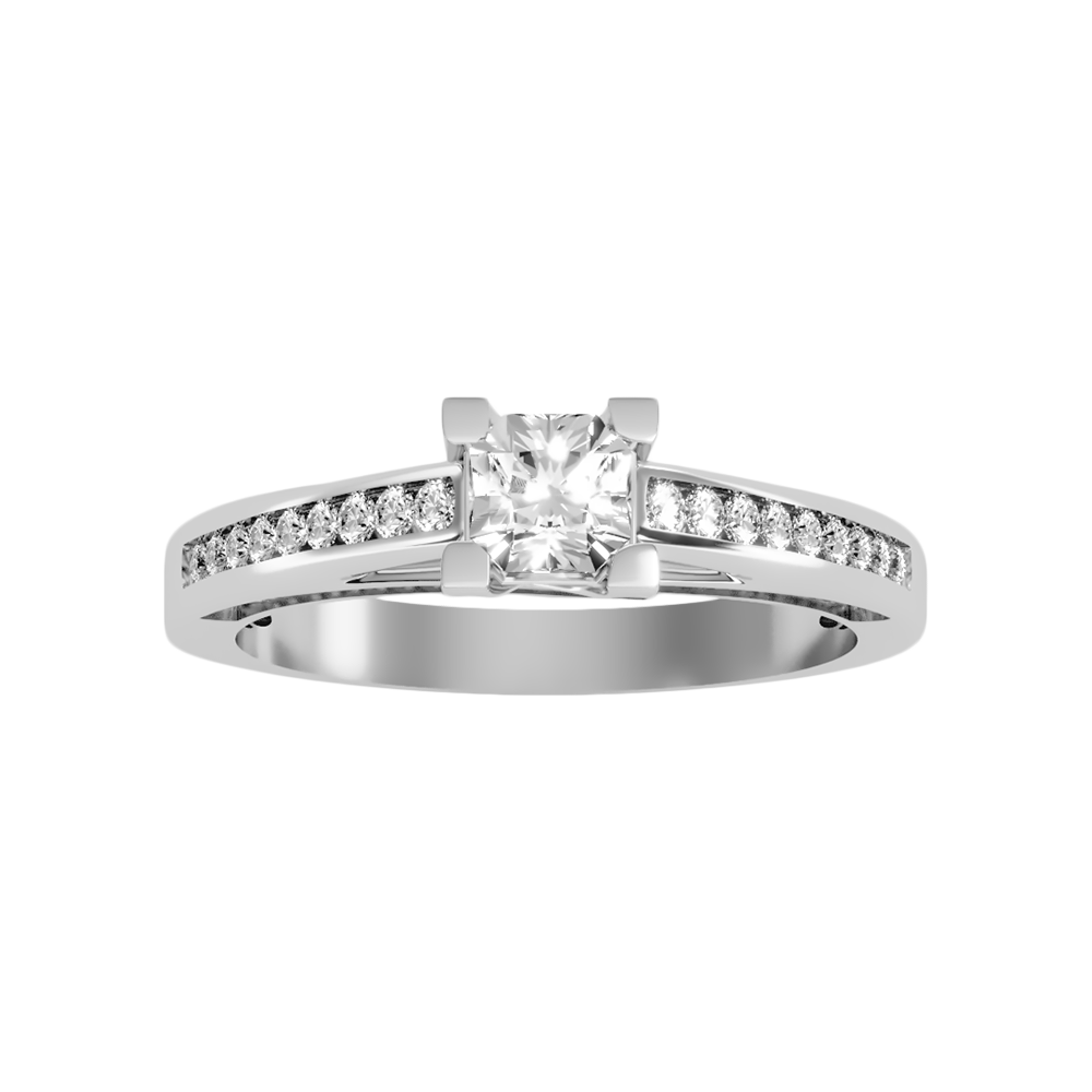 Fanciful Solitaire Ring In 925 Sterling Silver - Three
