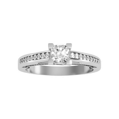 Fanciful Solitaire Ring In 925 Sterling Silver - Three