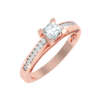 Fanciful Solitaire Ring In 925 Sterling Silver - Five